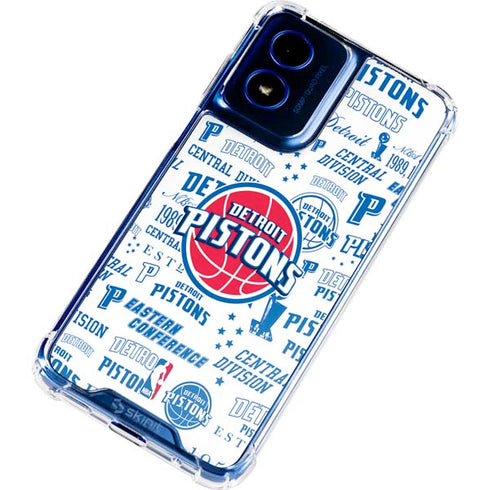 NBA Detroit Pistons Historic Blast Moto G 5G (2024) Clear Case